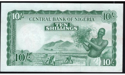 Нигерия 10 шиллингов 15.09.1958 (NIGERIA 10 shillings 15.09.1958) P 3: XF++