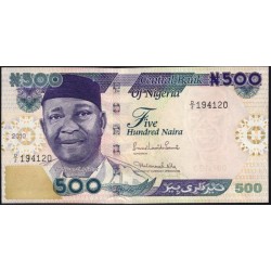 Нигерия 500 найра 2010, "бледная" (NIGERIA 500 naira 2010) P 30i : UNC