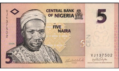 Нигерия 5 найра 2006 (NIGERIA 5 naira 2006) P 32a(1) : UNC