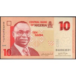 Нигерия 10 найра 2006, серия BA (NIGERIA 10 naira 2006 prefix BA) P 33a : UNC