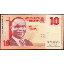 Нигерия 10 найра 2006, серия BW (NIGERIA 10 naira 2006 prefix BA) P 33a : UNC