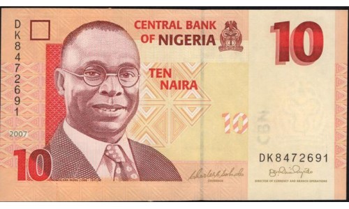 Нигерия 10 найра 2007 (NIGERIA 10 naira 2007) P 33b : UNC