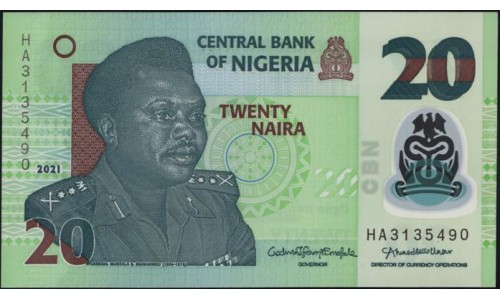 Нигерия 20 найра 2021 (NIGERIA 20 naira 2021) P 34 : UNC