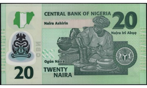 Нигерия 20 найра 2021 (NIGERIA 20 naira 2021) P 34 : UNC