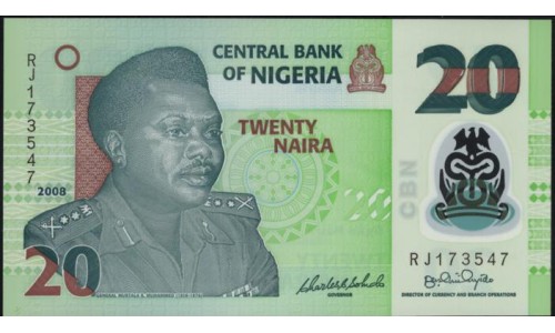 Нигерия 20 найра 2008 (NIGERIA 20 naira 2008) P 34d : UNC
