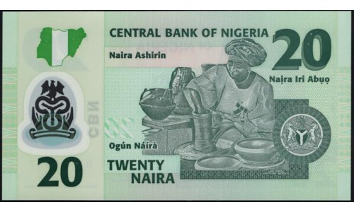 Нигерия 20 найра 2008 (NIGERIA 20 naira 2008) P 34d : UNC