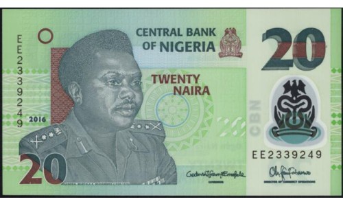 Нигерия 20 найра 2016 (NIGERIA 20 naira 2016) P 34l : UNC