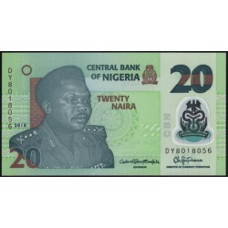 Нигерия 20 найра 2018, серия DY (NIGERIA 20 naira 2018, prefix DY) P 34n : UNC