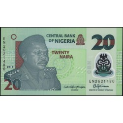 Нигерия 20 найра 2018, серия EN (NIGERIA 20 naira 2018, prefix EN) P 34n : UNC