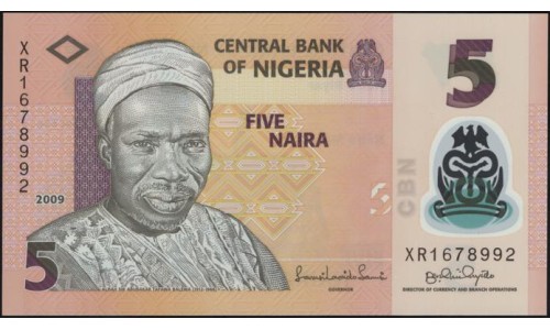 Нигерия 5 найра 2009 (NIGERIA 5 naira 2009) P 38b : UNC