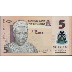 Нигерия 5 найра 2013, серия BB (NIGERIA 5 naira 2013, prefix BB) P 38d : UNC