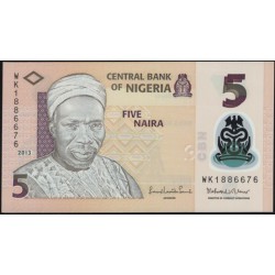 Нигерия 5 найра 2013, серия WK (NIGERIA 5 naira 2013, prefix WK) P 38d : UNC