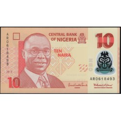 Нигерия 10 найра 2013 (NIGERIA 10 naira 2013) P 39d : UNC