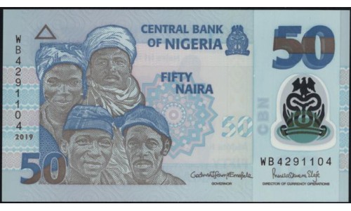 Нигерия 50 найра 2019 (NIGERIA 50 naira 2019) P 40 : UNC