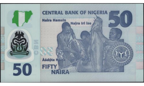 Нигерия 50 найра 2019 (NIGERIA 50 naira 2019) P 40 : UNC