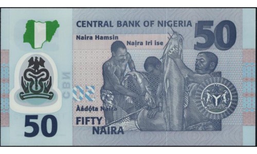 Нигерия 50 найра 2016 (NIGERIA 50 naira 2016) P 40f : UNC