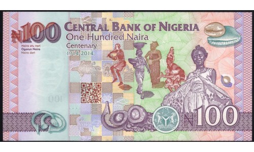 Нигерия 100 найра 2014 (NIGERIA 100 naira 2014) P 41(14-1) : UNC