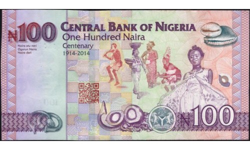 Нигерия 100 найра 2019 (NIGERIA 100 naira 2019) P 41 : UNC