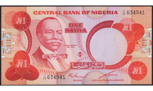 Нигерия 1 найра (1979-84) (NIGERIA 1 naira (1979-84)) P 19b : UNC