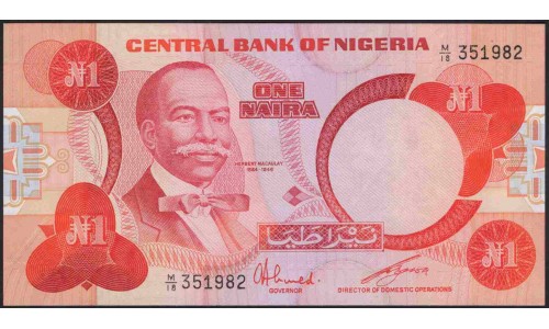 Нигерия 1 найра (1979-84) (NIGERIA 1 naira (1979-84)) P 19c : UNC
