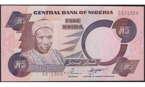 Нигерия 5 найра (1984-2000) (NIGERIA 5 naira (1984-2000)) P 24f : UNC