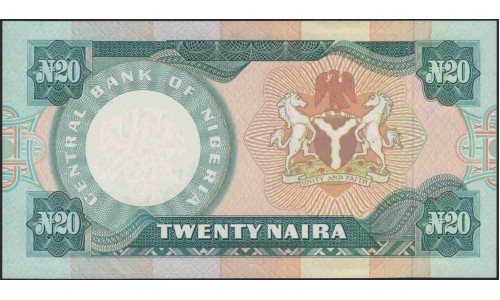 Нигерия 20 найра (1984-2000) (NIGERIA 20 naira (1984-2000)) P 26c : UNC