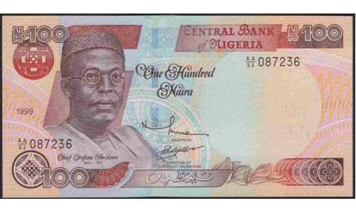Нигерия 100 найра 1999 (NIGERIA 100 naira 1999) P 28a : UNC