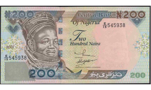 Нигерия 200 найра 2001 (NIGERIA 200 naira 2001) P 29a : UNC