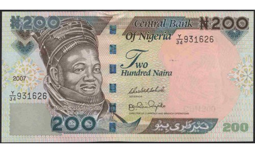 Нигерия 200 найра 2007 (NIGERIA 200 naira 2007) P 29f : UNC-