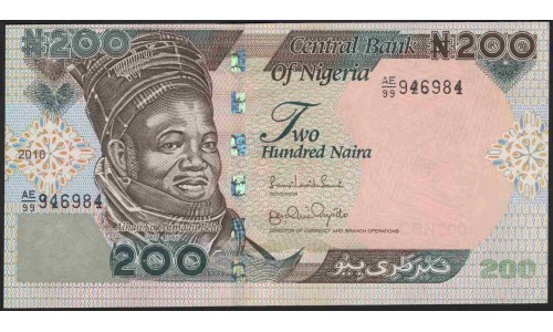 Нигерия 200 найра 2010 (NIGERIA 200 naira 2010) P 29i(1) : UNC
