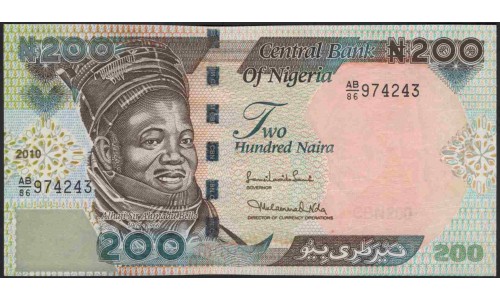 Нигерия 200 найра 2010 (NIGERIA 200 naira 2010) P 29i(2) : UNC