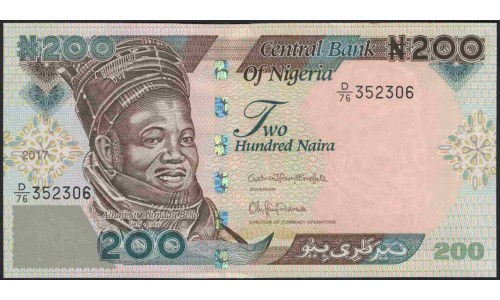 Нигерия 200 найра 2017 (NIGERIA 200 naira 2017) P 29q : UNC