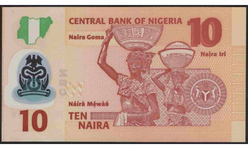 Нигерия 10 найра 2018 (NIGERIA 10 naira 2018) P 39 : UNC