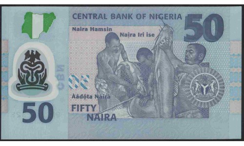 Нигерия 50 найра 2013 (NIGERIA 50 naira 2013) P 40d : UNC