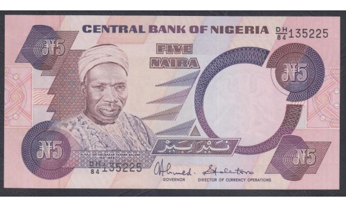 Нигерия 5 найра (1984-2000) (NIGERIA 5 naira (1984-2000)) P 24c: UNC