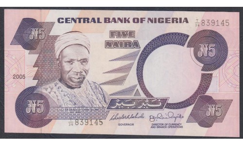 Нигерия 5 найра 2005 (NIGERIA 5 naira 2005) P 24j: UNC