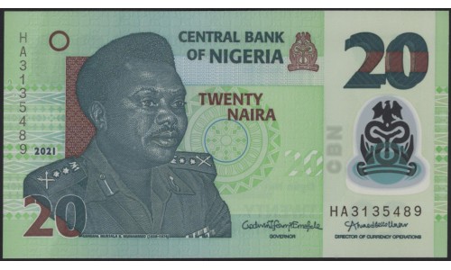 Нигерия 20 найра 2021 (NIGERIA 20 naira 2021) P 34 : UNC