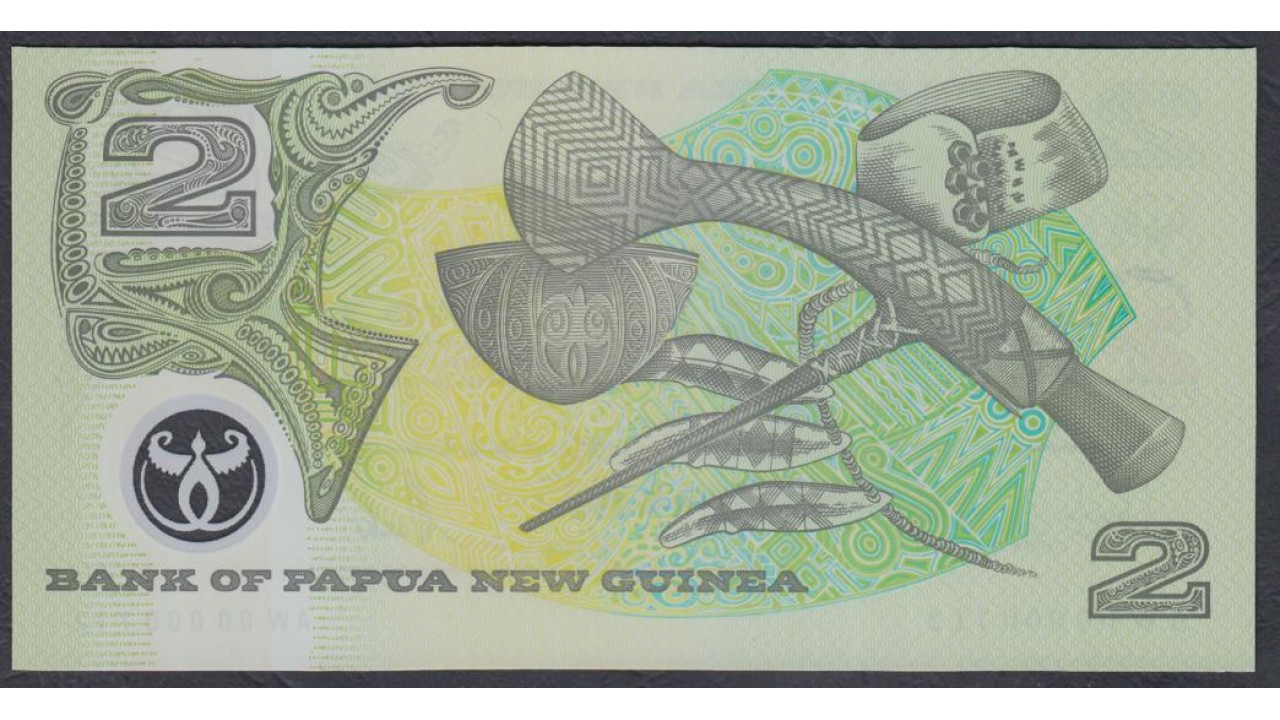 Папуа Новая Гвинея 2 кина 2000 год, Полимер пластик (Papua New Guinea 2  Kina 2000, Polymer plastik) P 21: UNC