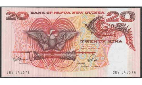 Папуа Новая Гвинея 20 кина 1989-2001 год (Papua New Guinea 20 Kina 1989-2001) P 10a:  UNC