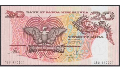 Папуа Новая Гвинея 20 кина 1989-2001 год (Papua New Guinea 20 Kina 1989-2001) P 10b:  UNC