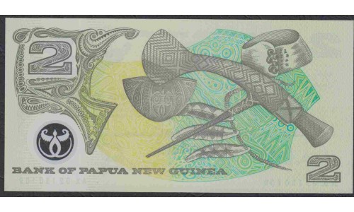 Папуа Новая Гвинея 2 кина 2002 год, Полимер пластик (Papua New Guinea 2 Kina 2002, Polymer plastik) P 16d:  UNC