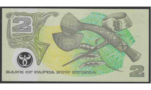 Папуа Новая Гвинея 2 кина 2000 год, Полимер пластик (Papua New Guinea 2 Kina 2000, Polymer plastik) P 21:  UNC
