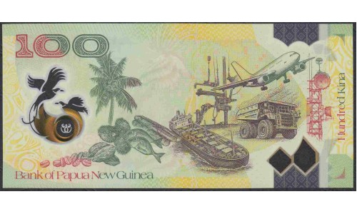 Папуа Новая Гвинея 100 кина 2017 год, Полимер пластик (Papua New Guinea 100 Kina 2017, Polymer plastic) P NEW:  UNC