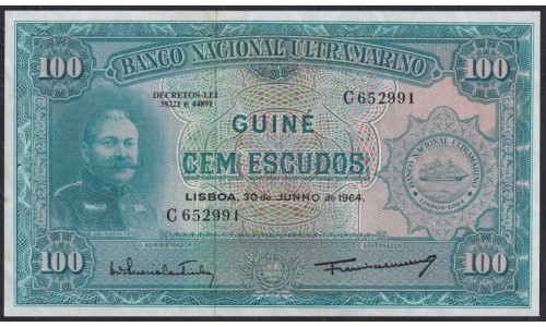 Португальская Гвинея 100 эскудо 30.06.1964 года (PORTUGUESE GUINEA 100 Escudos  Banco Nacional Ultramarino 30.06.1964) P 41: UNC