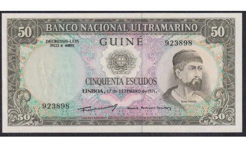 Португальская Гвинея 50 эскудо 17.12.1971 года (PORTUGUESE GUINEA 50 Escudos  Banco Nacional Ultramarino 17/12.1971) P 44a(3): UNC