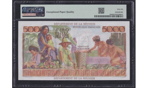 Реюньон 100 франков ND (1971) (REUNION 100 Nouveaux francs ND (1971) P 56b: PMG 66 Gem UNC TOP POP!!!