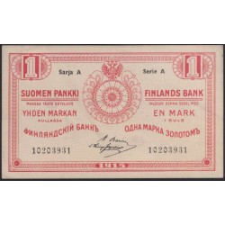 Русская Финляндия, Финляндский Банк 1 марка 1915 (Russian Finland, Finlands Bank 1 mark 1915) P 16 : UNC