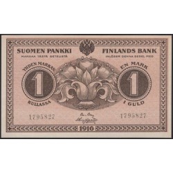 Русская Финляндия, Финляндский Банк 1 марка 1916 (Russian Finland, Finlands Bank 1 mark 1916) P 19 : UNC