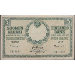 Русская Финляндия, Финляндский Банк 5 марок 1909 (Russian Finland, Finlands Bank 5 marks 1909) P 30 : UNC