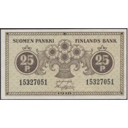 Русская Финляндия, Финляндский Банк 25 пенни 1918 (Russian Finland, Finlands Bank 25 penni 1918) P 33 : UNC